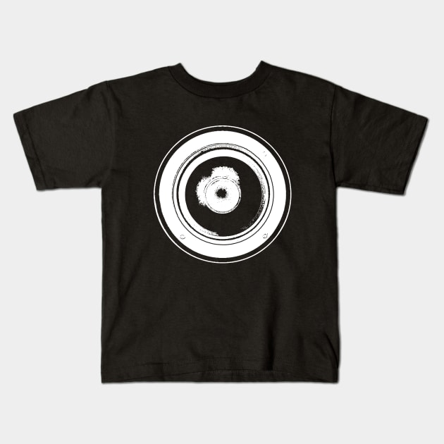 Speaker icon retro white grunge Kids T-Shirt by Degiab